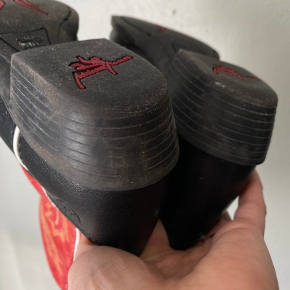 Ariat Kids' Adriano Moraes Bull Rider Western Boot Red & Black Square Toe Kid 4 - Picture 11 of 13